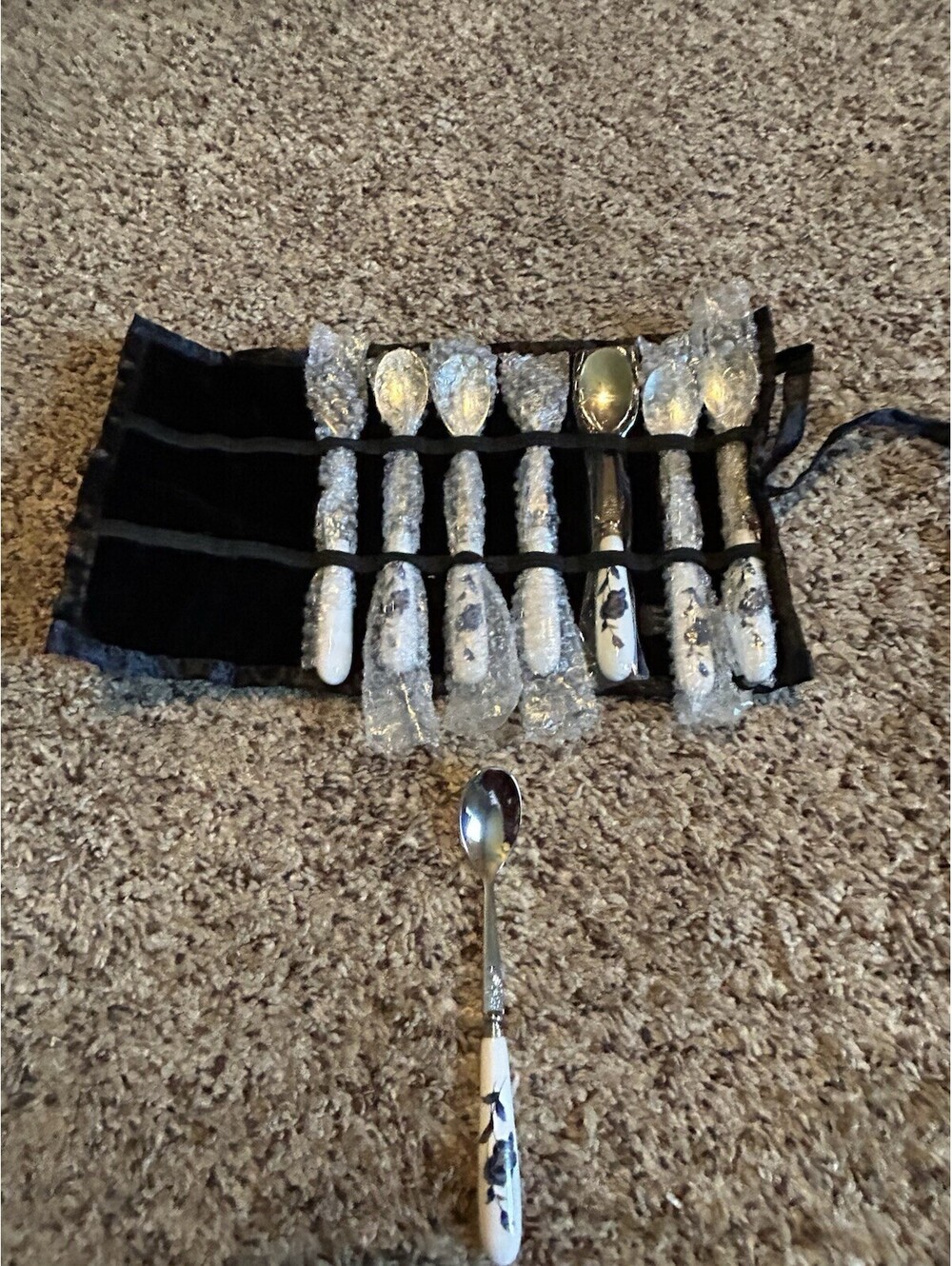 Vintage Set Of 8 Stainless Steel Tea Spoons